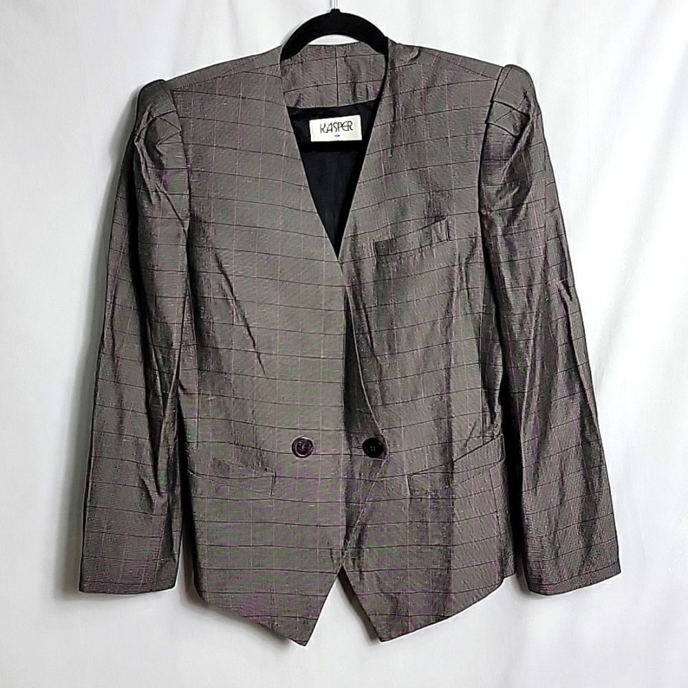 🖤5/$20🖤 KASPER.. gray, plaid blazer..